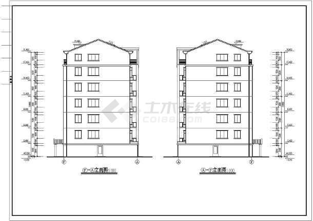 单元式多层住宅建筑设计cad施工图